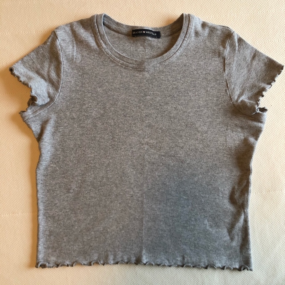 Brandy Melville grey cropped tee